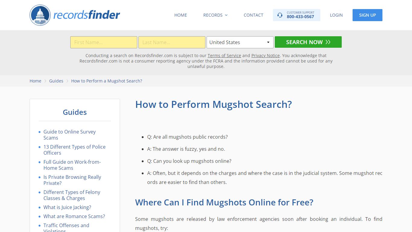 8 Free Ways to Find Your Past and Current Mugshots - RecordsFinder